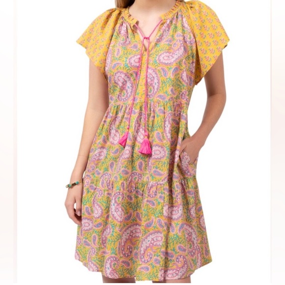 NWOT - Uncle Frank Tiered Paisley Dress - size S - Picture 4 of 6